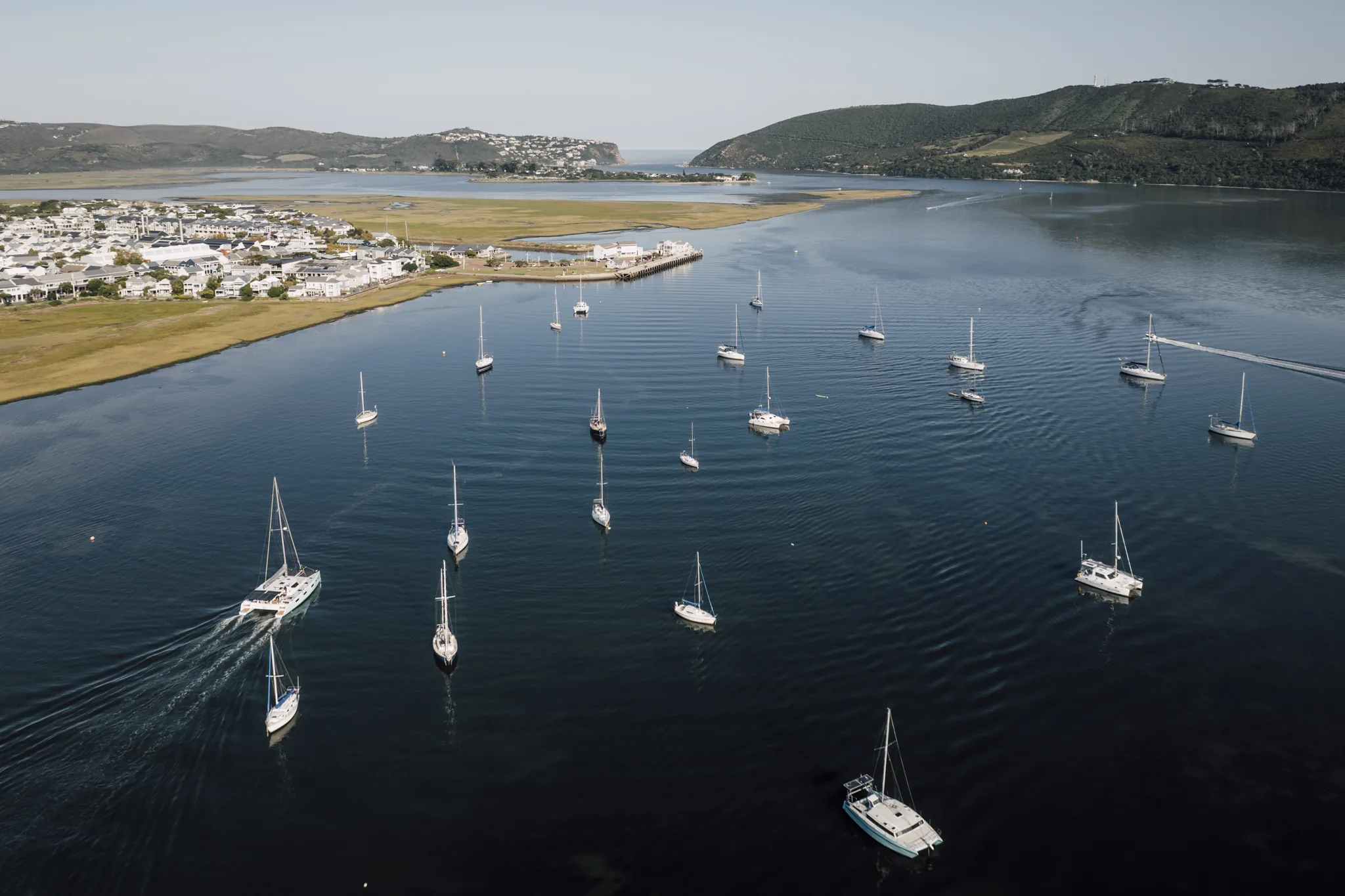 The Knysna lagoon and estuary from the air