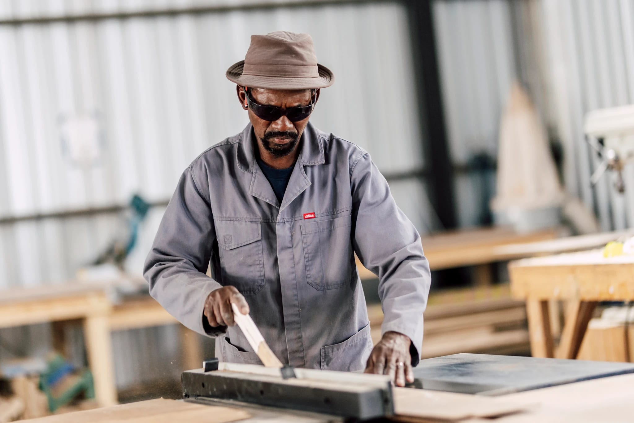 A craftsman at work in the yard